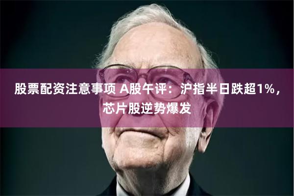 股票配资注意事项 A股午评：沪指半日跌超1%，芯片股逆势爆发